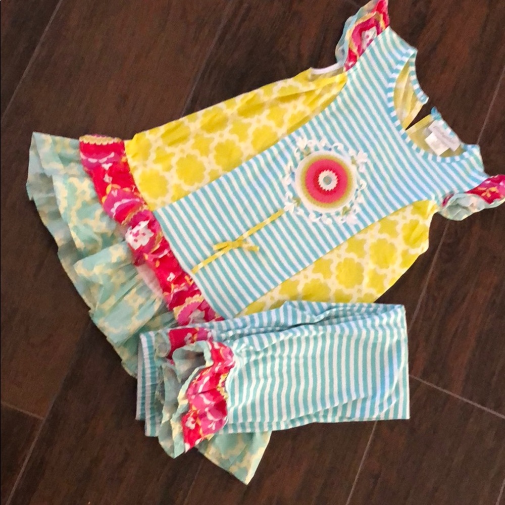 Girls Spring, ruffle, leggings outfit